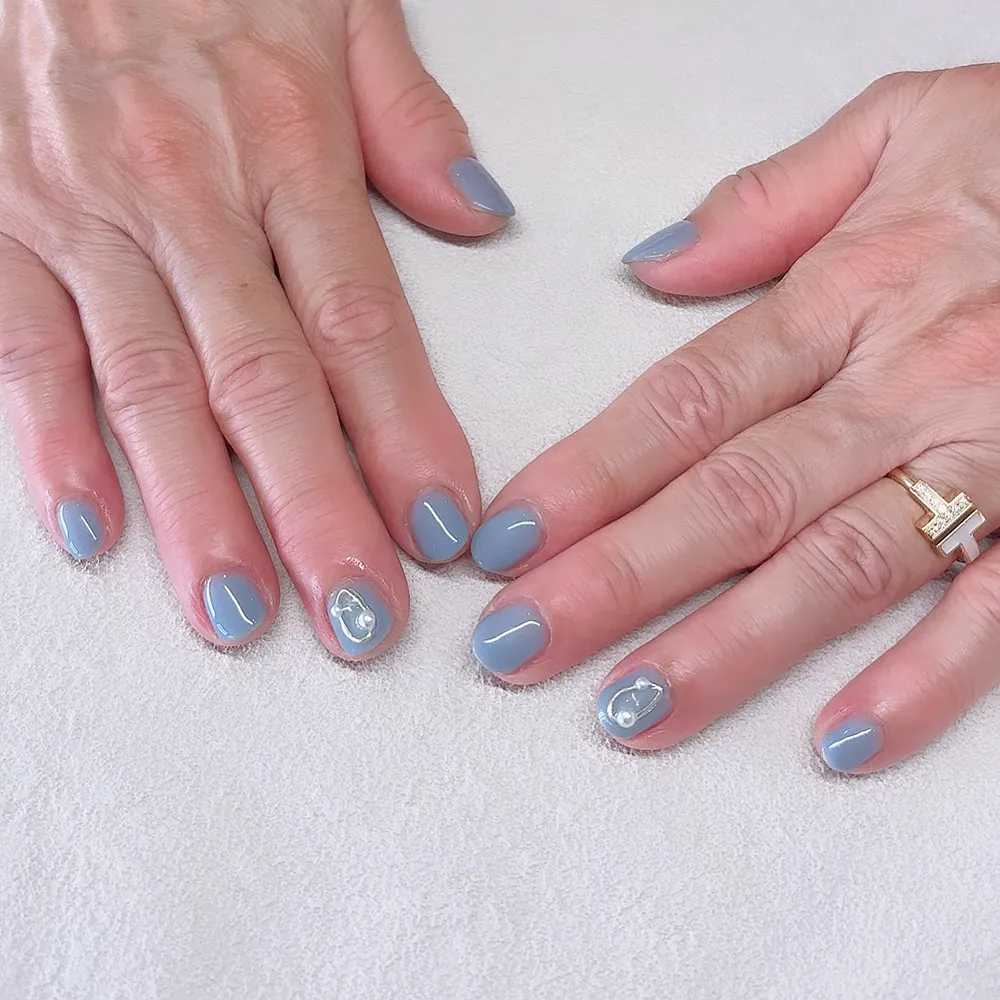 Simple gel パーツアートが可愛い💎🪽 ネイルサロン エスネイル Private Salon S.Nail