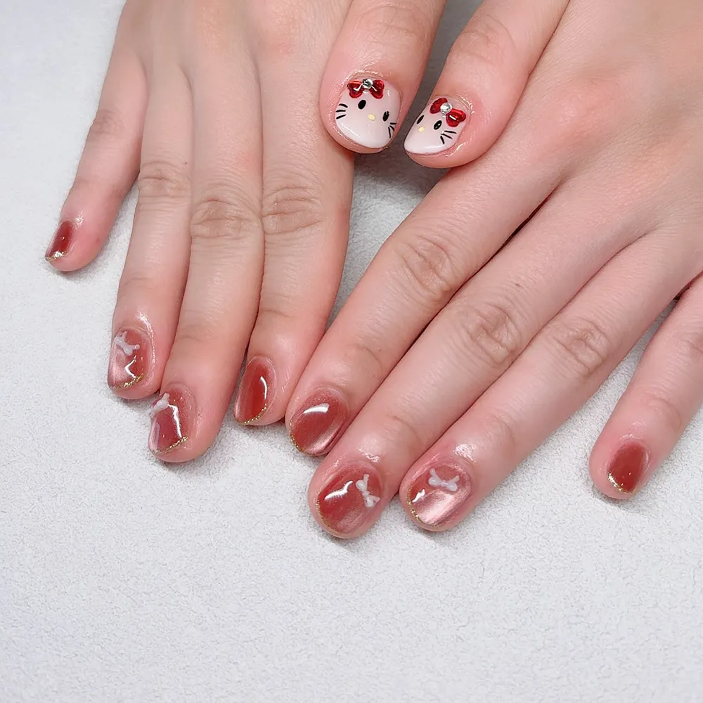 Design gel キティーネイル💅🏻🐱🎀 ネイルサロン エスネイル Private Salon S.Nail