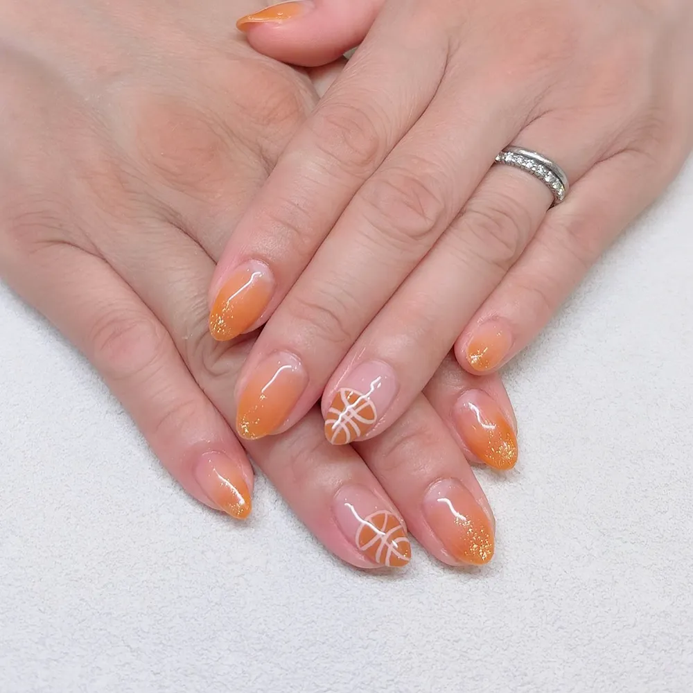 Design gel 2年ぶりのバスケットボールアート⛹️✨ ネイルサロン エスネイル Private Salon S.Nail